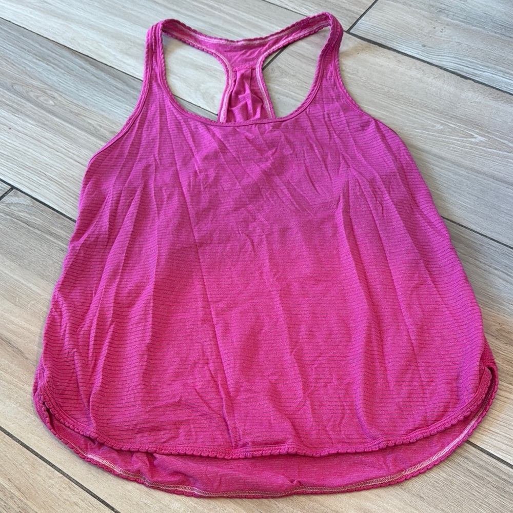 Women's Pink striped lululemon athleticTank Top size 8